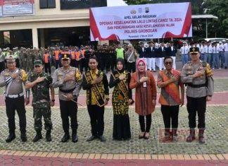 Bupati Grobogan, Sri Sumarni Hadiri Apel Gelar Pasukan Operasi Keselamatan Lalu Lintas 2024