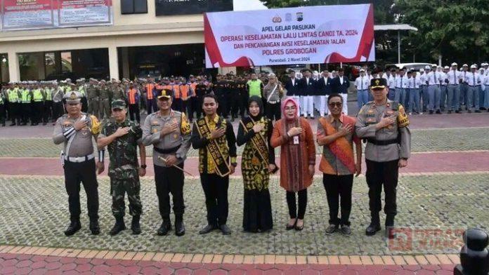 Bupati Grobogan, Sri Sumarni Hadiri Apel Gelar Pasukan Operasi Keselamatan Lalu Lintas 2024