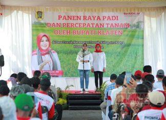 Sri Mulyani Gelontorkan Alat Pertanian Bagi Gapoktan di Klaten Pada Panen Raya 2024