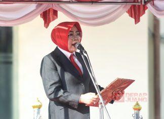 Bupati Sri Sumarni Jadi Inspektur Upacara HARKITNAS Menuju Indonesia Emas