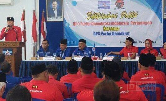 DPC PDI Perjuangan Karanganyar Bersilaturahmi ke DPC Partai Demokrat Karanganyar