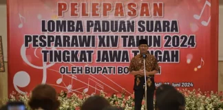 Bupati Boyolali Lepas Kontingen Boyolali Pada Lomba Paduan Suara Pesparawi Jateng