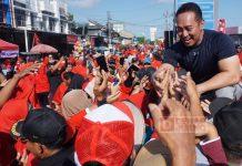 Tiba di Cilacap, Andika-Hendi Ikuti Senam Bareng Ribuan Ibu-ibu Sicita