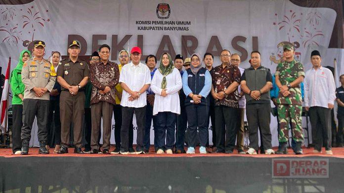 Sadewo-Lintarti ikuti Deklarasi Kampanye Damai yang digelar KPU Banyumas