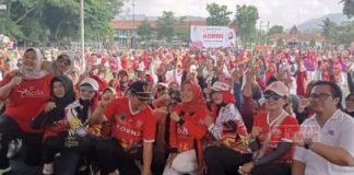 Ristawati Hadiri Senam Sehat Bersama KORMI di Karanganyar Ristawati