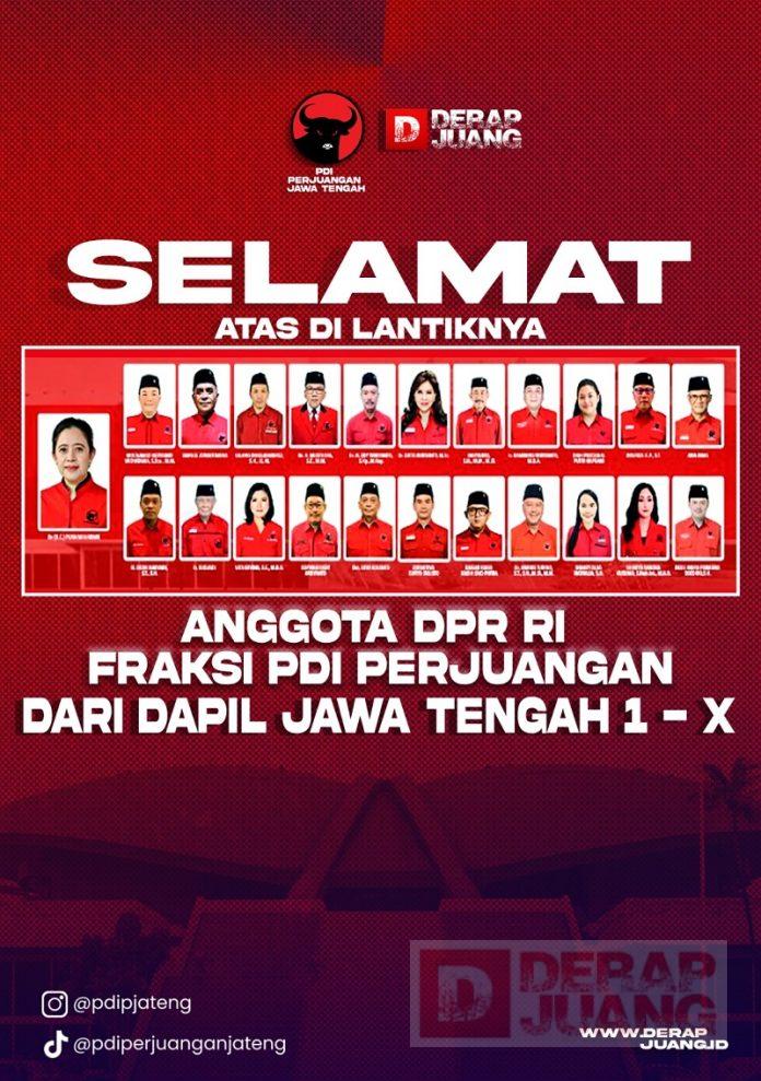 Selamat Mengabdi untuk 23 Wakil Rakyat dari Jawa Tengah Wakil Rakyat