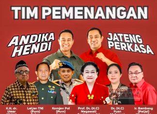 Daftar Lengkap Tim Kampanye Andika-Hendi: Ada Ibu Mega hingga Purnawirawan TNI-Polri