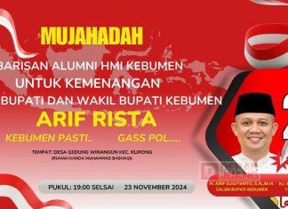 Barisan Alumni HMI Kebumen Gelar Mujahadah Untuk Kemenangan Arif-Rista HMI