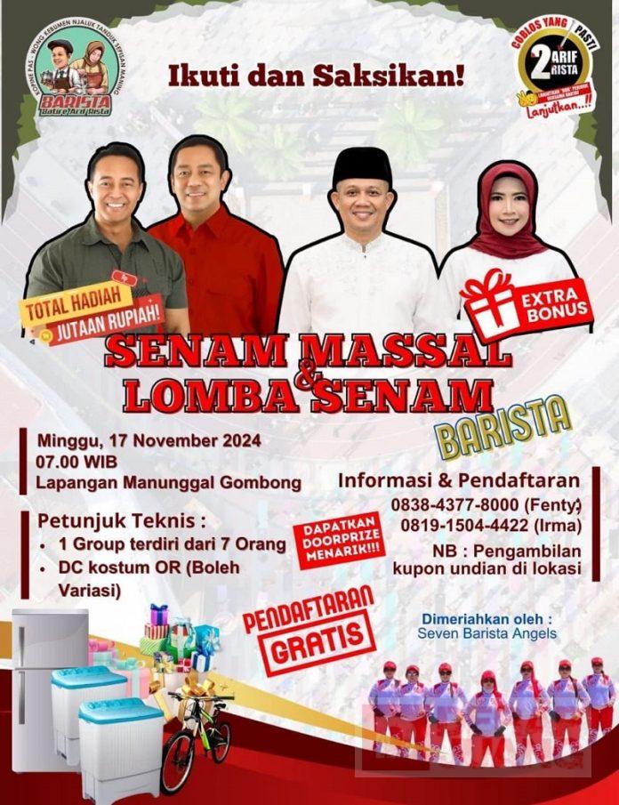 Ristawati Hadiri Senam Massal dan Lomba Senam Di Kecamatan Gombong