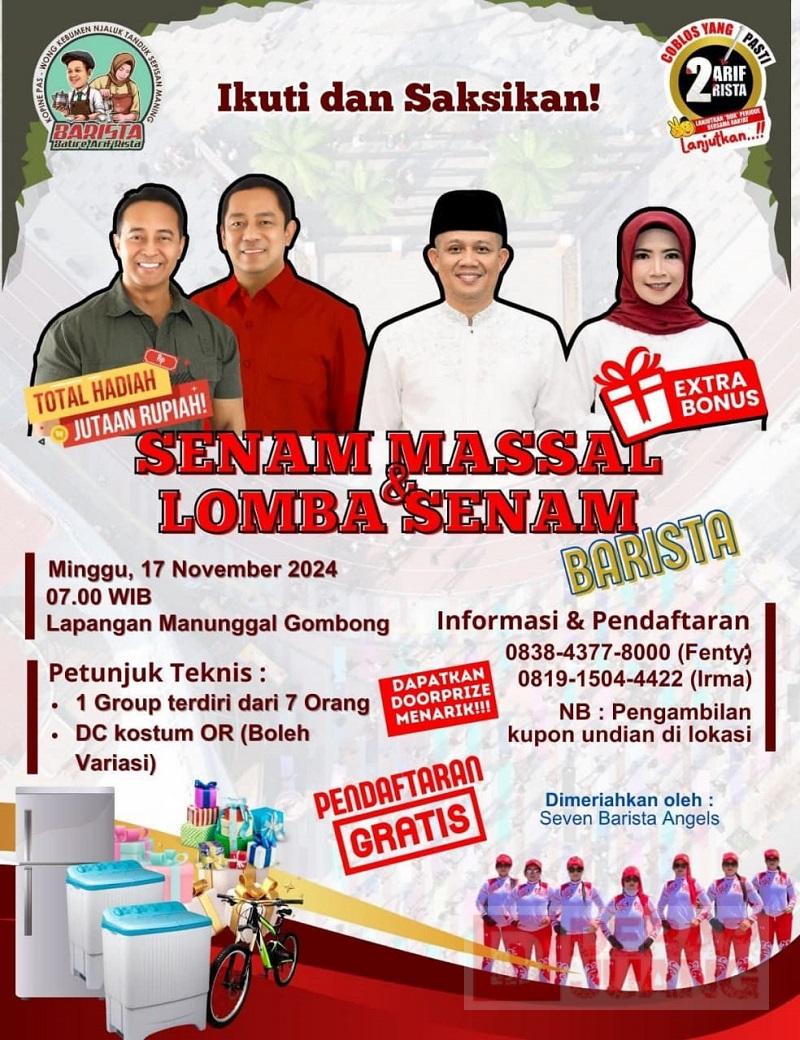 Ristawati Hadiri Senam Massal dan Lomba Senam Di Kecamatan Gombong