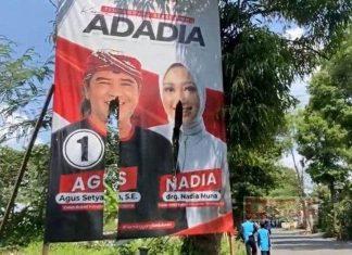 Paslon ADADIA Hadapi Black Campaign dan Perusakan Baliho ADADIA