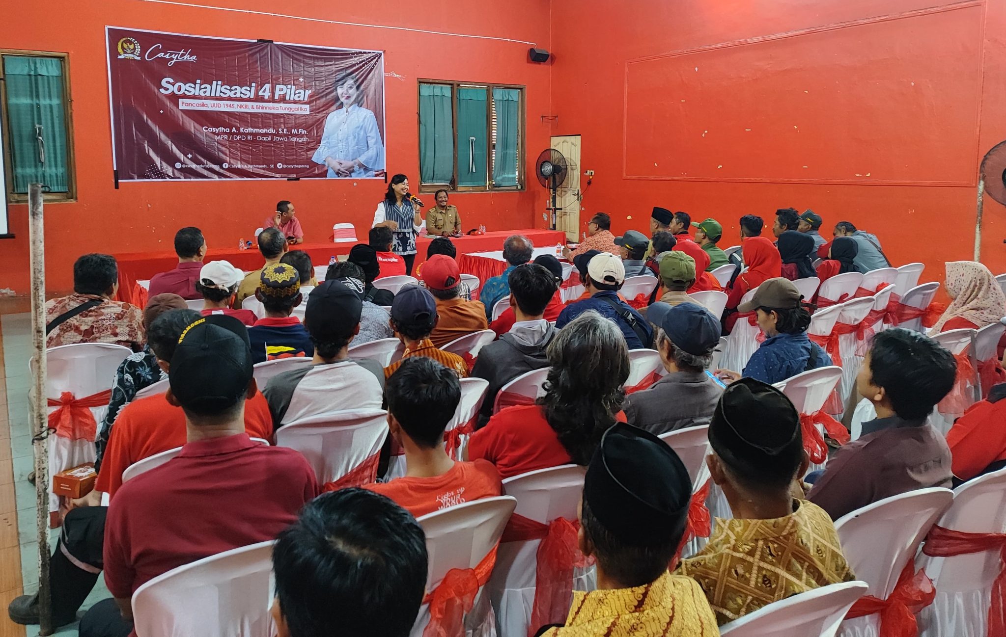 Casytha Ajak Warga Bergas Kidul Jaga Persatuan dalam Nanguan 4 Pilar Kebangsaan