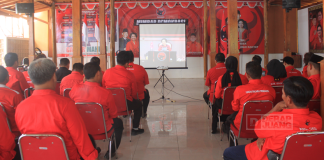 HUT Ke-52 PDI Perjuangan, DPC PDI Perjuangan Sragen Bersama Struktural Saksikan Pidato Ketua Umum