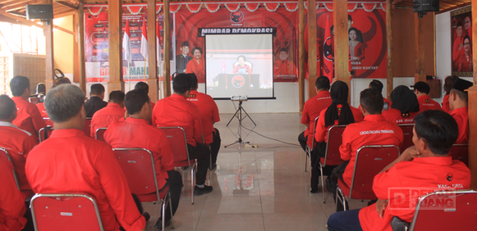 HUT Ke-52 PDI Perjuangan, DPC PDI Perjuangan Sragen Bersama Struktural Saksikan Pidato Ketua Umum