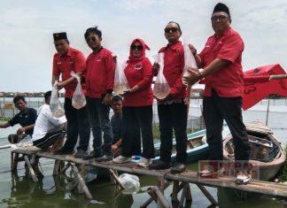 Peringati HUT Partai Ke-52, DPC PDI Perjuangan Kota Pekalongan Tebar 5.200 Bibit Ikan Nila