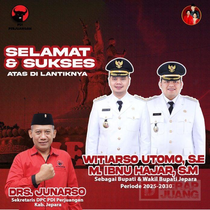 Pesan Junarso Kepada Witiarso-Hajar Sebagai Bupati & Wakil Bupati Terlantik 2025-2030