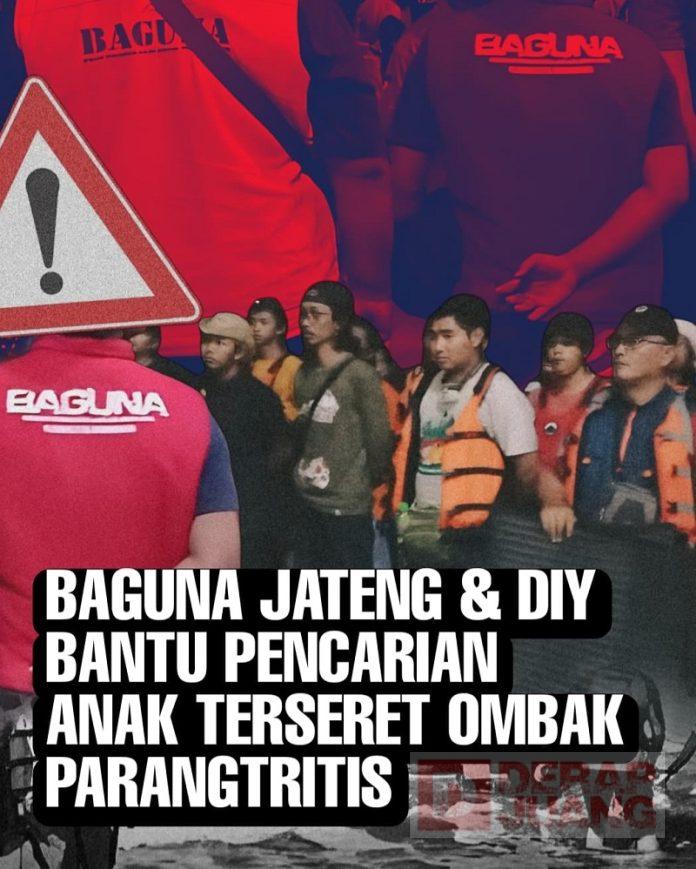 Baguna Jateng & DIY Bantu Pencarian Anak Terseret Ombak Parangtritis Baguna