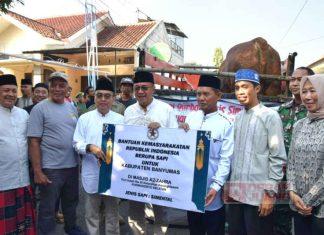 Bupati Sadewo Serahkan Sapi Kurban dari Presiden Kepada Takmir Masjid Az Zahra Karangklesem