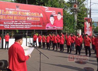 DPC PDI Perjuangan Sragen Gelar Upacara Hari Lahir Pancasila momen refleksi untuk mengenang jasa para pahlawan